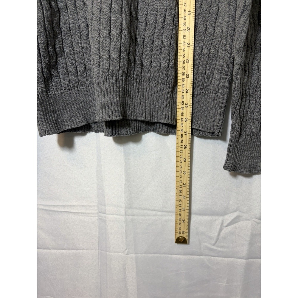 Daniel Cremieux Cotton Cable Knit  Sweater Men's Grey  Size‎ L Grandpa Core - Picture 9 of 12